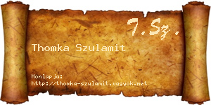 Thomka Szulamit névjegykártya
